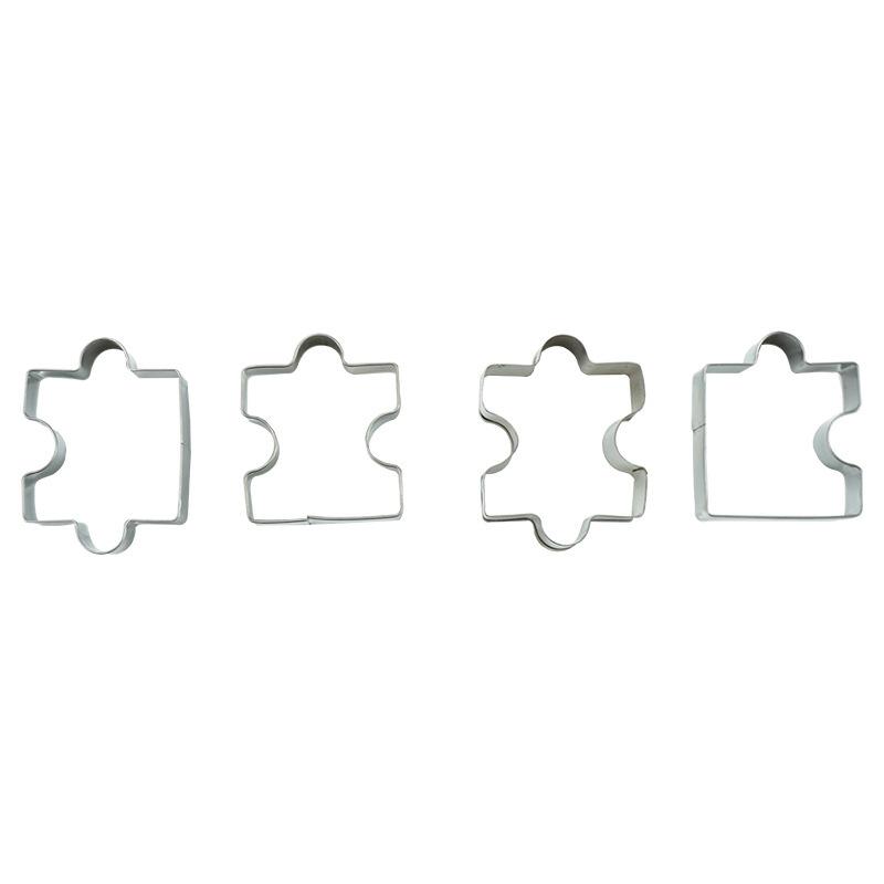 

Home Party Supplies DIY Biscuit Molds kitchen tools Cookie mold baking accessories Stainless Steel 4Pcs/Set Cookie Cutter Set Puzzle Shape 1 Set