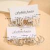 Silver Color Butterfly Earrings Set For Women Girls Vintage Pearl Circle Geometric Twist Hoop Earrings Trendy Jewelry Gifts