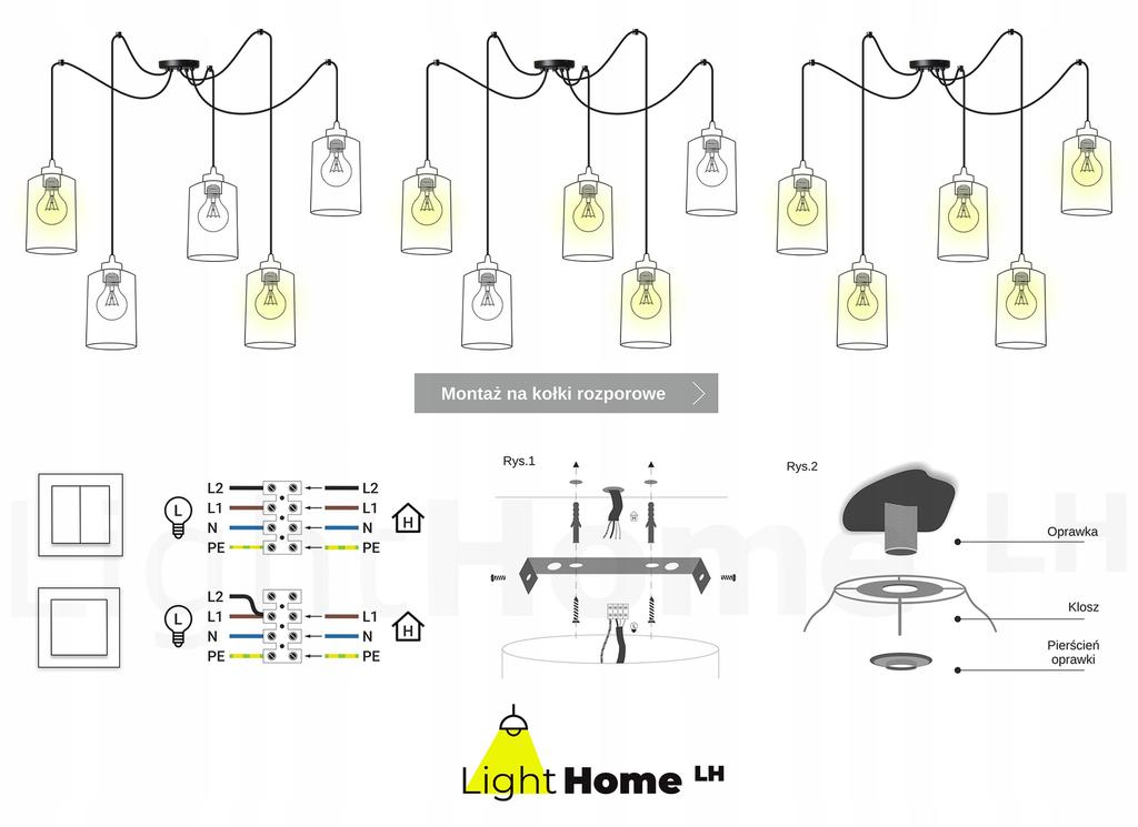 MODERN CEILING HANGING LAMP BLACK LED LAMP