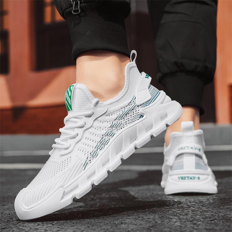 Flying woven men's shoes summer comfortable sports shoes non-slip soft-soled men's versatile summer breathable thin casual mesh shoes