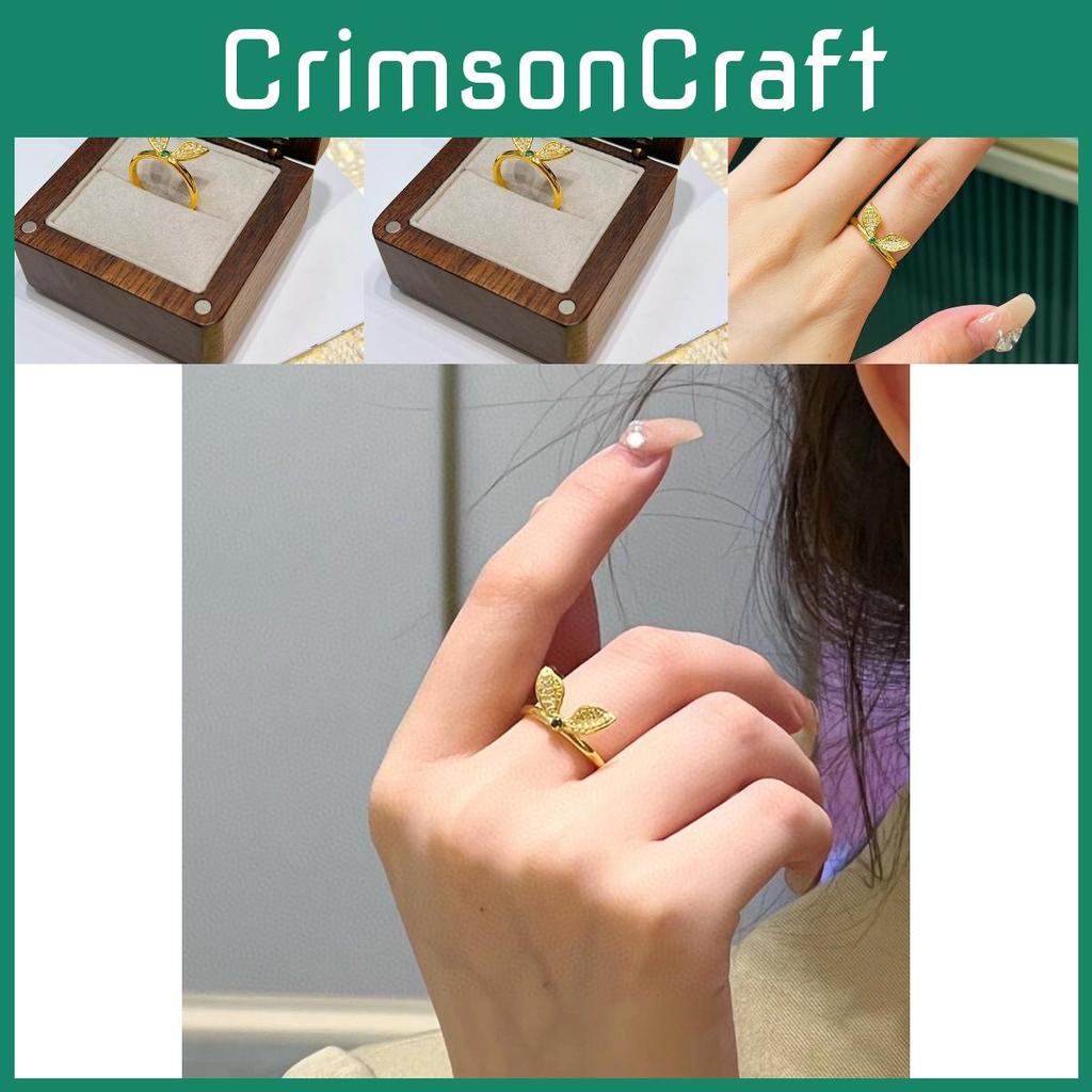 Trendy Rabbit Ear Ring Minimalist Design Beautiful Golden Finger Ring For Young Women