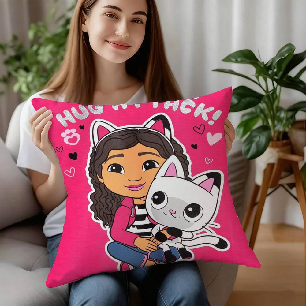 Cartoon Gabbys Mercat Cat Pillow Case Plush Fabric Soft Pillowcase Double Sided Print Cushion Cover Household Gifts