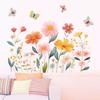 Cartoon Aesthetic Rustic Floral Butterfly Wall Stickers, Cute Girly Self-Adhesive Decor for Room Decoration