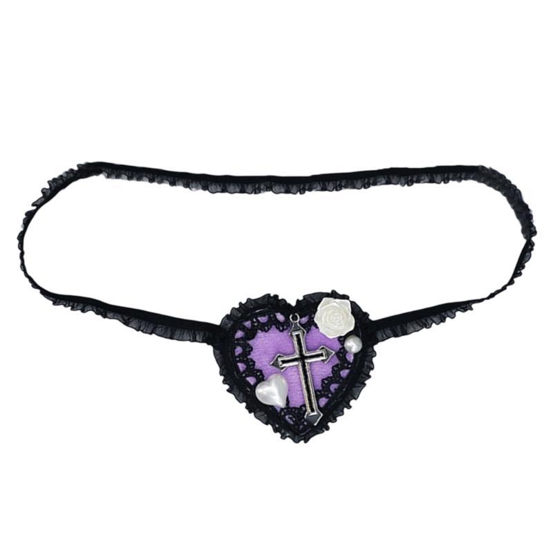 A52E Single Eye Mask- Lolit Eye Patch Heart Eyepatch Lolit Eye Mask- Gothics Eyepatch