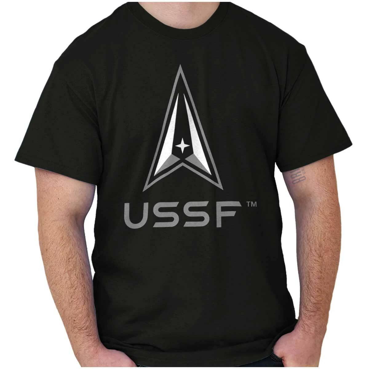 USSF Военные Космические Силы США Логотип Женская или Мужская Футболка с Круглым Вырезом XS