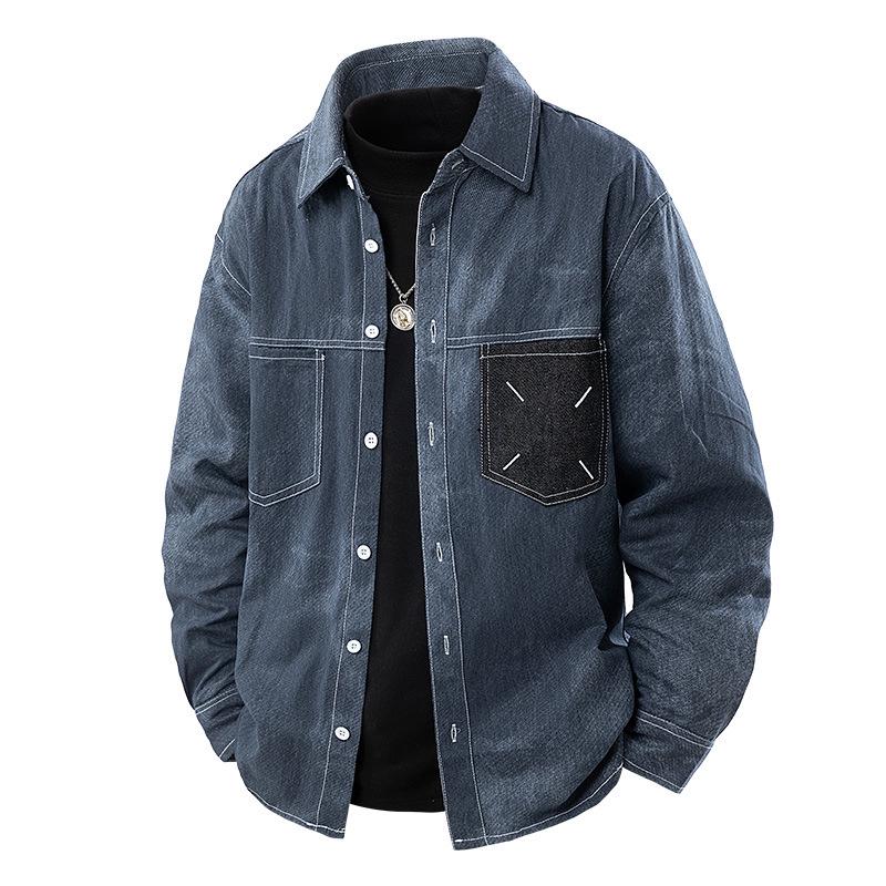 2025 Autumn Tie-Dye Denim Long-Sleeve Shirt Jacket