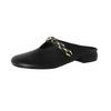 Fashion Women's New Summer Genuine Leather Cowhide Metal Belt Buckle, Low Heel and Toe Wrapped M Ü Ller Slippers