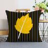 Nordic Modern Yellow Plush Throw Pillow Cover - Single-Sided Print Home Decor Cushion.