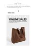 Large Capacity Suede Shoulder Tote: Artistic Lazy Style for Students & Shoppers