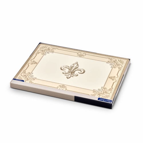 Pimpernel FDC-Fleur De LYS Placemats, Set of 4 - Decorative Cork Placemats with Elegant Motifs and a Protective Finish. Perfect for Everyday Meals, Sp