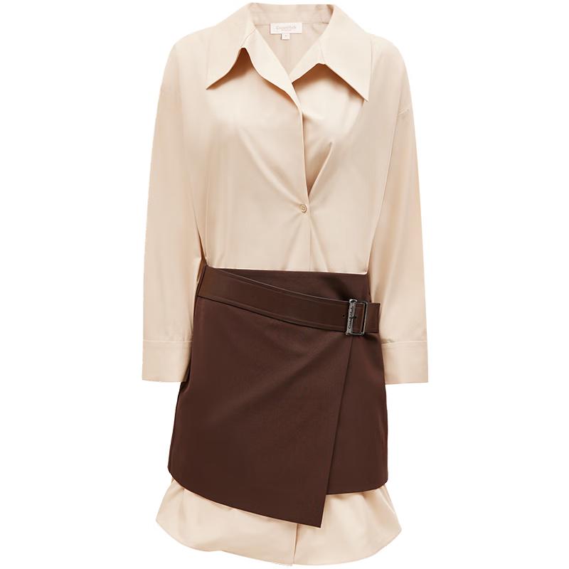 

VEROMODA Women s Turn-Down Collar 3/4 Sleeve Two-Piece Style Shirt Dress M