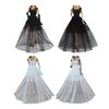 Tulle Overskirt Doll Gown Outfit for 30 cm Dolls, Formal Clothing Accessory for Costume Styling, Display, and Photos
