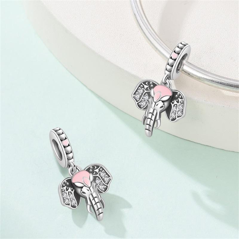 Original Copper Charms Beads Black Cat Colorful Elephant Pendant For Bracelet Women Diy Jewelry Gift Making