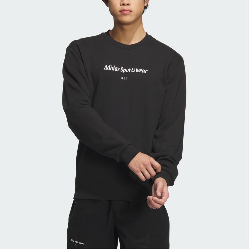 Adidas Sportswear Lounge Sweatshirt With Letter Print And Crew Neck Men Tops Black IQ1369
