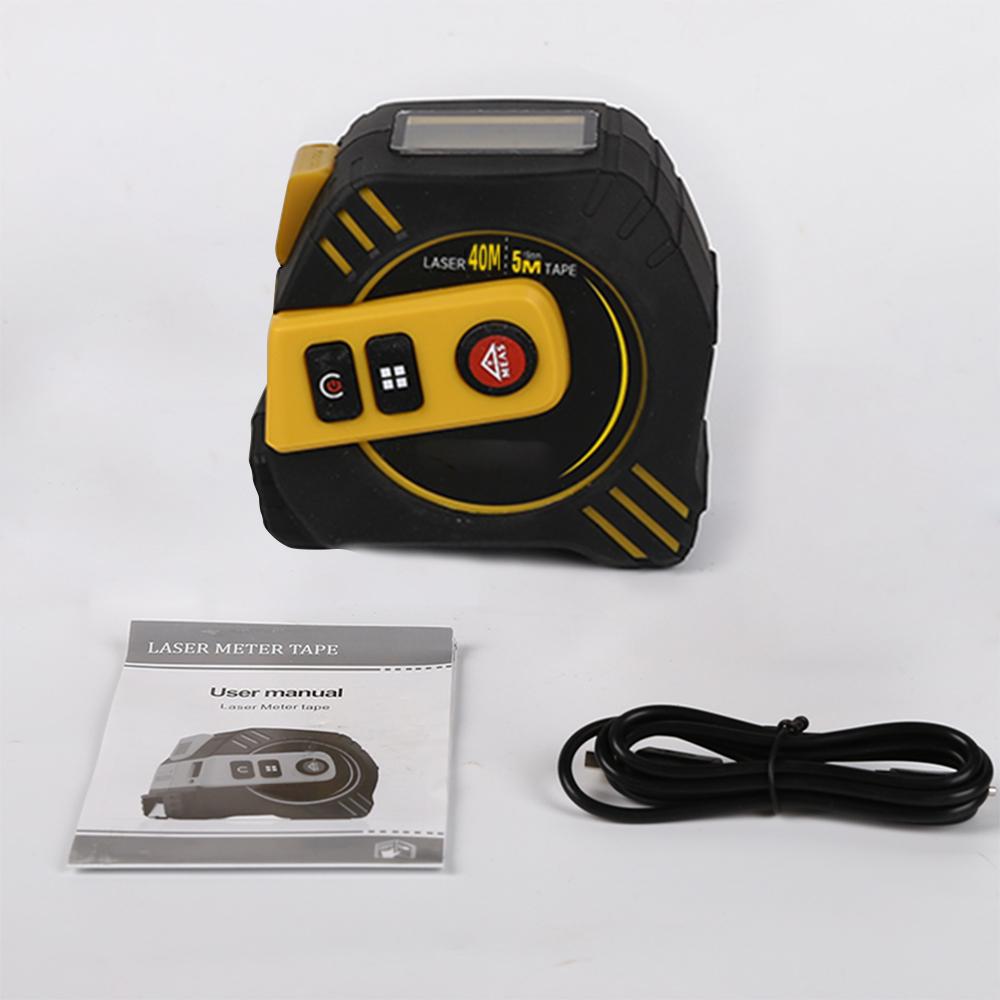 2 In 1 Digital Tape Measure with 130ft/40m Laser Distance Meter and 16ft/5m Retractable AutoLock