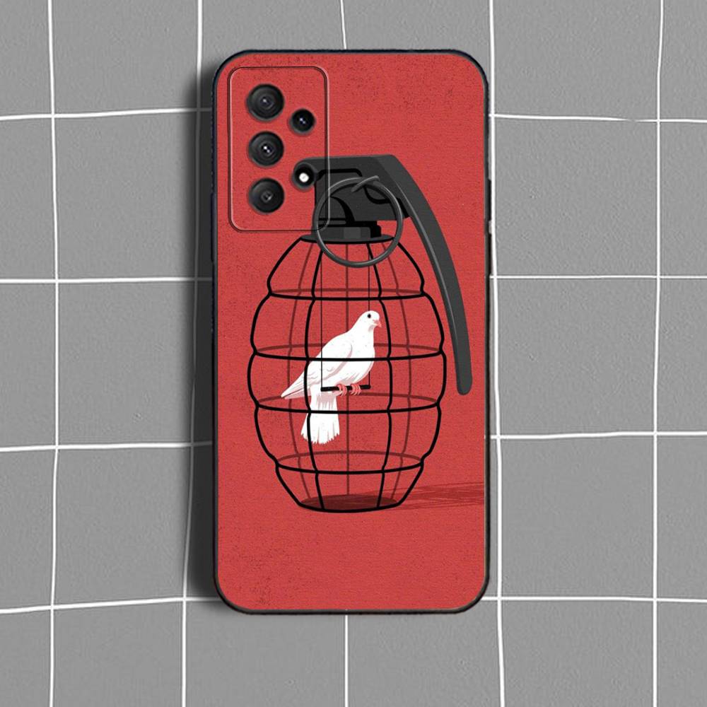 G-Graffiti A-Artist Banksy-S Phone Case For Samsung Galaxy A 91,80,73,72,71,53,52,51,22,5G Shockproof Soft Black Cover