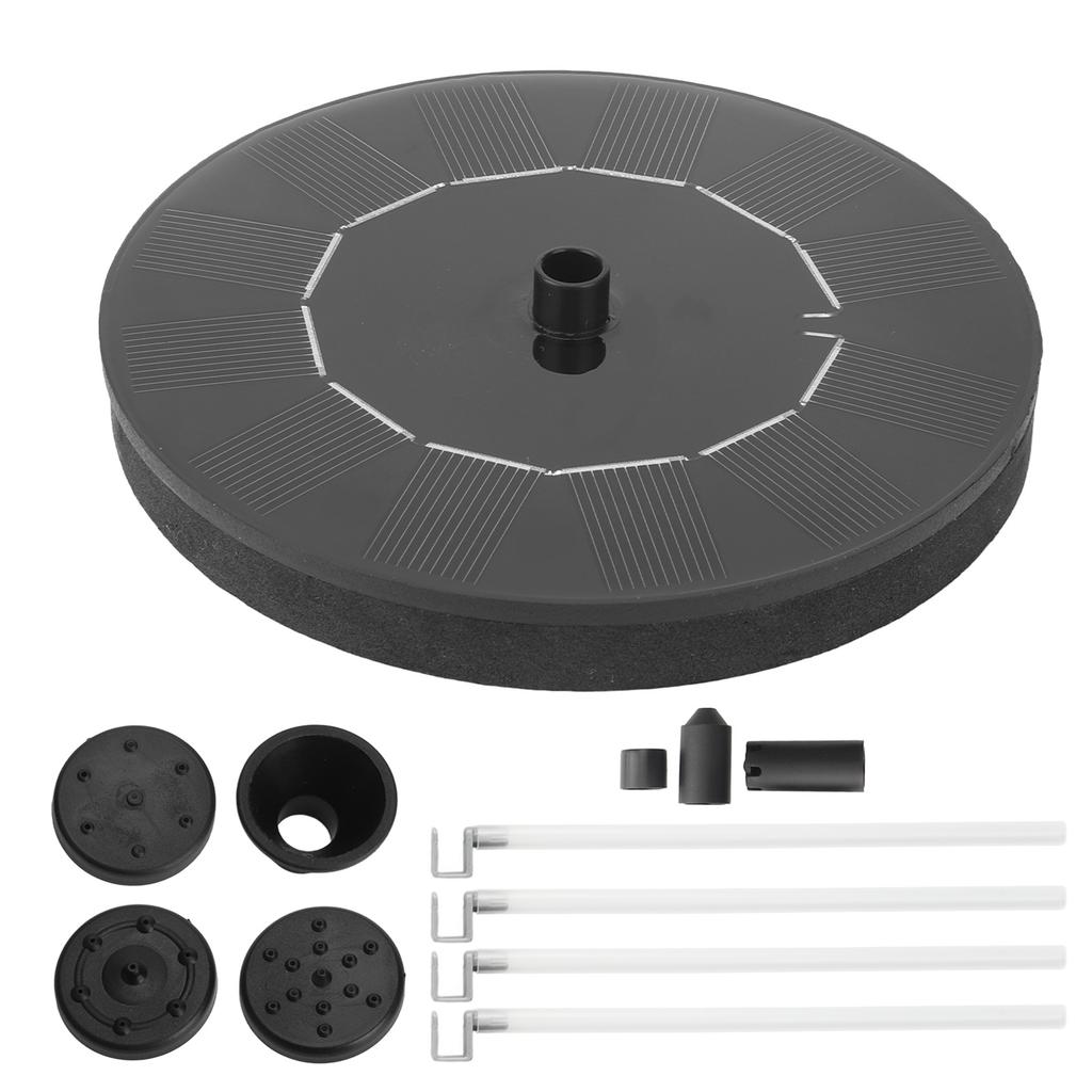 Solar Springbrunnenpumpe Wassersprüh-Zubehörset mit 7 Düsen für Vogelbad Garten