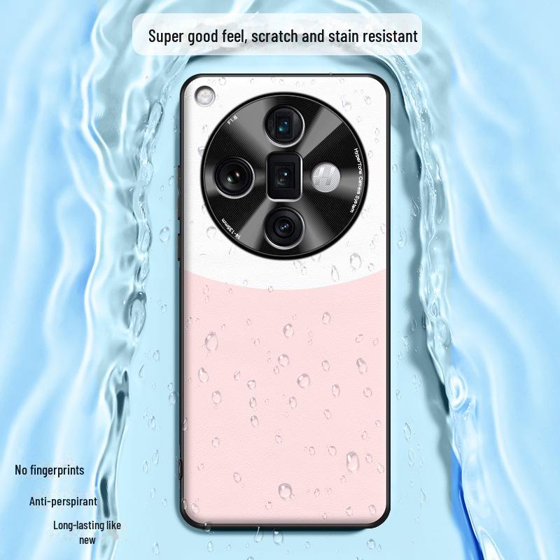 Liquid Leather Protective Cover for Oppo Find X7 Ultra Mobile Phone, Anti-fall Design, Ships As One Piece.