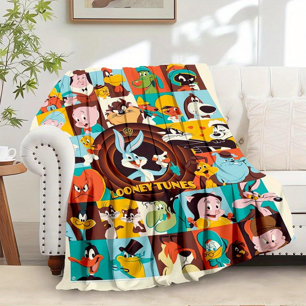 1pc Flannel Throw Blanket, Looney Tunes,Bugs Bunny,Cartoon CharactersPattern Printed Blanket, Warm Cozy Soft Blanket For Couch Bed Sofa Car