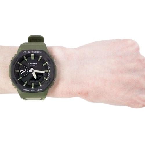 Casio G-Shock Utility Color Men's Analog-Digi Carbon Fiber Khaki Green Watch (GA-2110SU-3A)