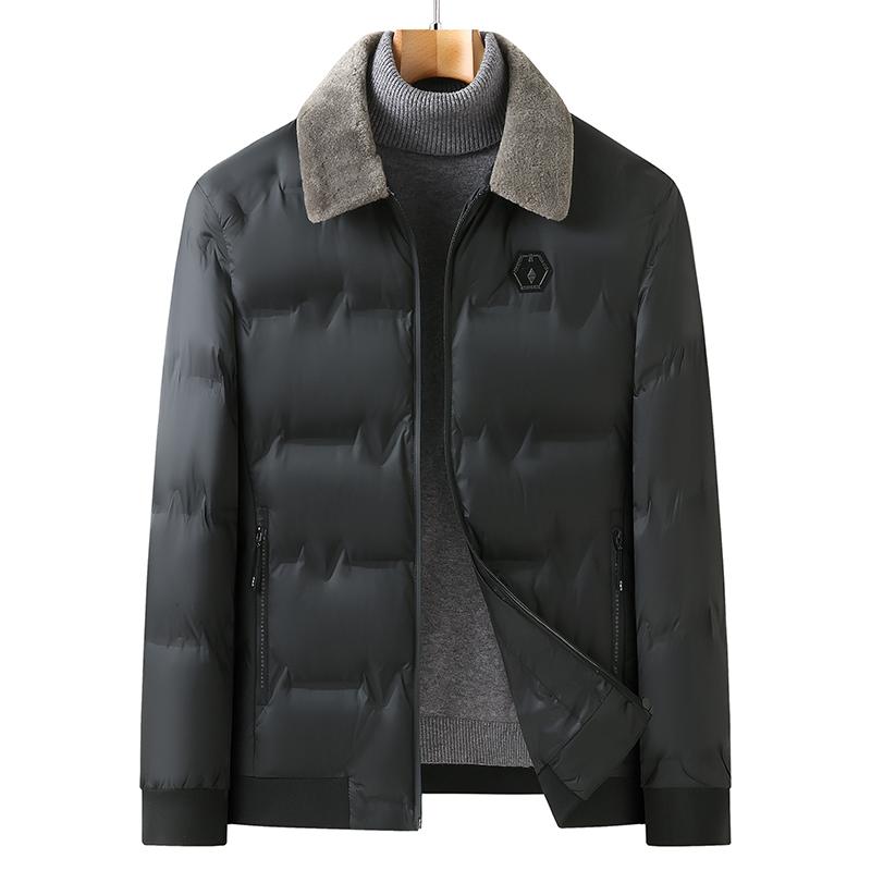 2026 New Winter Parkas Men Thicken Casual Outwear Fur Collar Slim Fit Outwear Waterproof Warm Stand Collar Outwear Coat