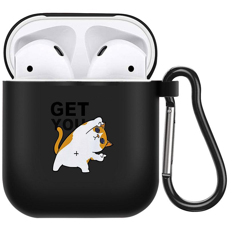 קריקטורה חמוד חיות מחמד כלב חתול בעל חיים ינשוף צמח פרחי אפל עבור אפל AirPods 2 3 כיסויי אוזניות חסינות זעזועים שחורות AirPods Pro Funds Cover