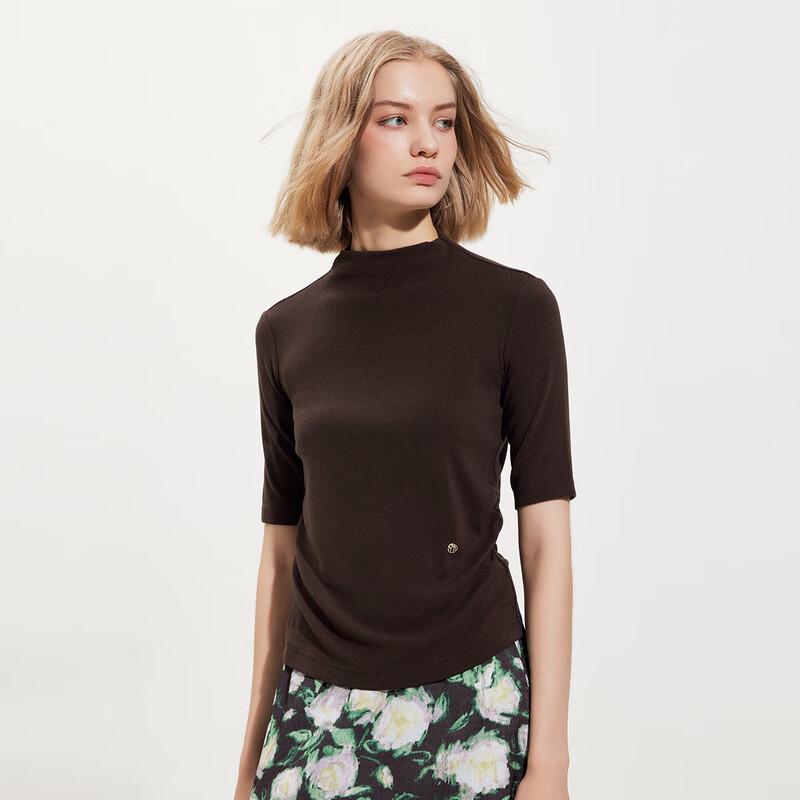 Tatu Women's Long Sleeve Mock Neck Knit Top