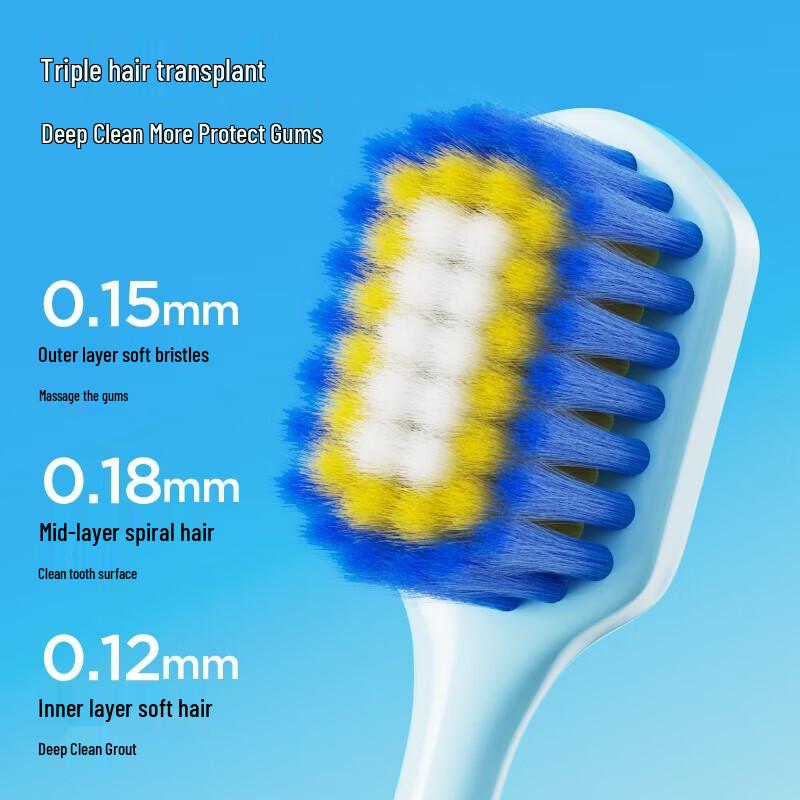 Semi-Half 48-Hole Triple-Tufted Wide Head Toothbrush
