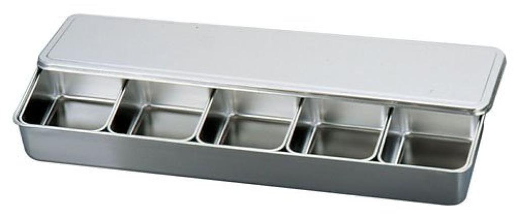 Murano Pressed Medicine Stainless AYK6205 Container, 5-Pack, Long, 21-0, Steel, China,