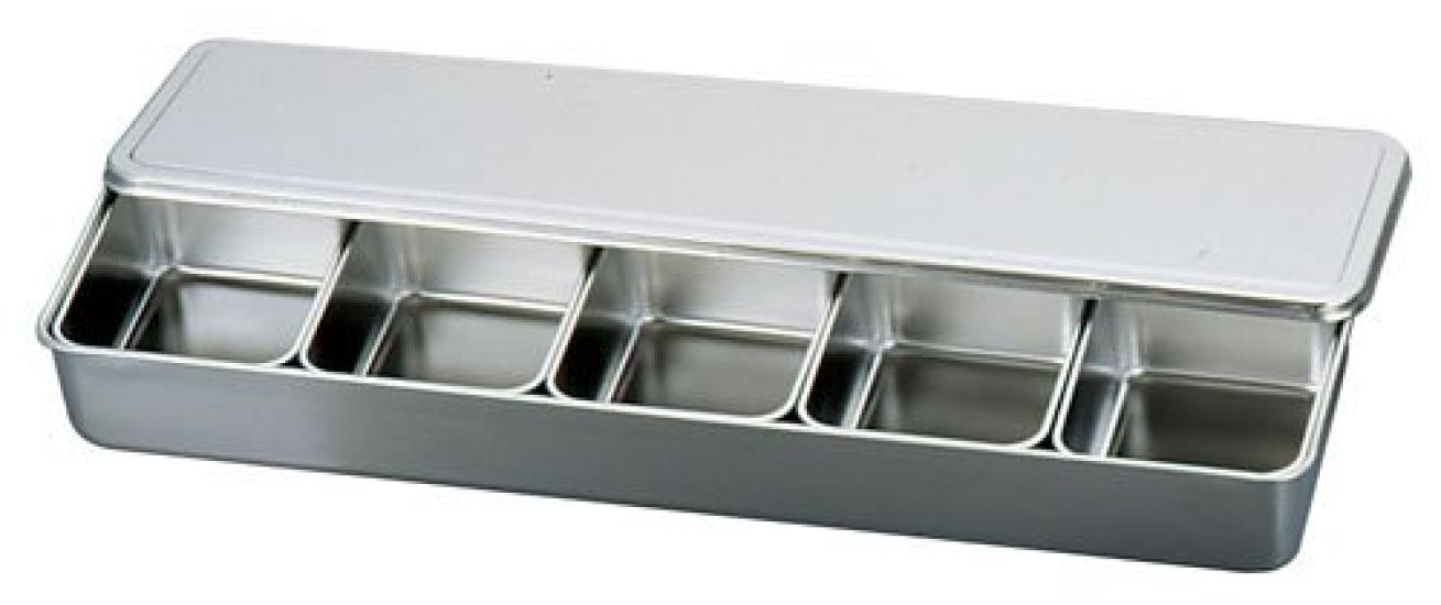 

Murano Pressed Medicine Stainless AYK6205 Container, 5-Pack, Long, 21-0, Steel, China,