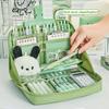 Large Capacity Pencil Case Panda Aesthetic Canvas Cute Pen Bag Multi-Function Portable Storage Students High Beauty Makeup Bag