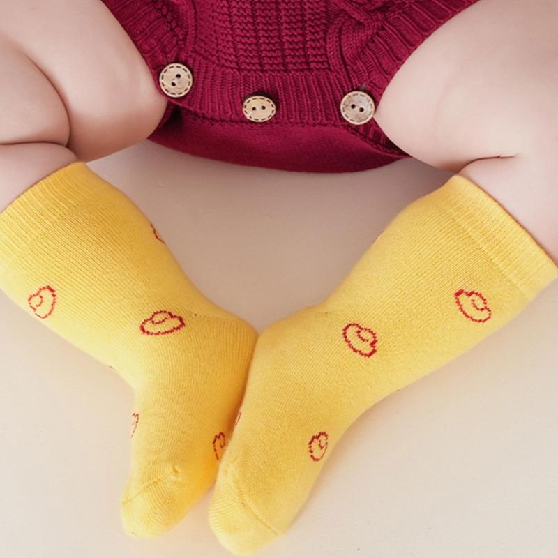 5 Pairs Breathable Infant Socks Fun Cartoon Prints Moisture Wicking New Year'S Socks For Daily Activities