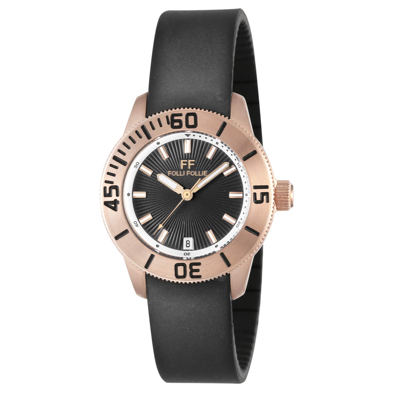 

OLYTEUS Black [Folli Follie] WF8R037ZDZ-BK Women s Watch, [Used] золотий