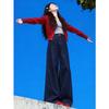 La Chapelle American-Style High-Waisted Wide-Leg Denim Jeans