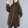 Winter Korean Loose Lamb Woolen Coat Women's Thicken Cotton Jacket Ladies Hooded Coat Female Warm Long Parkas Overcoat