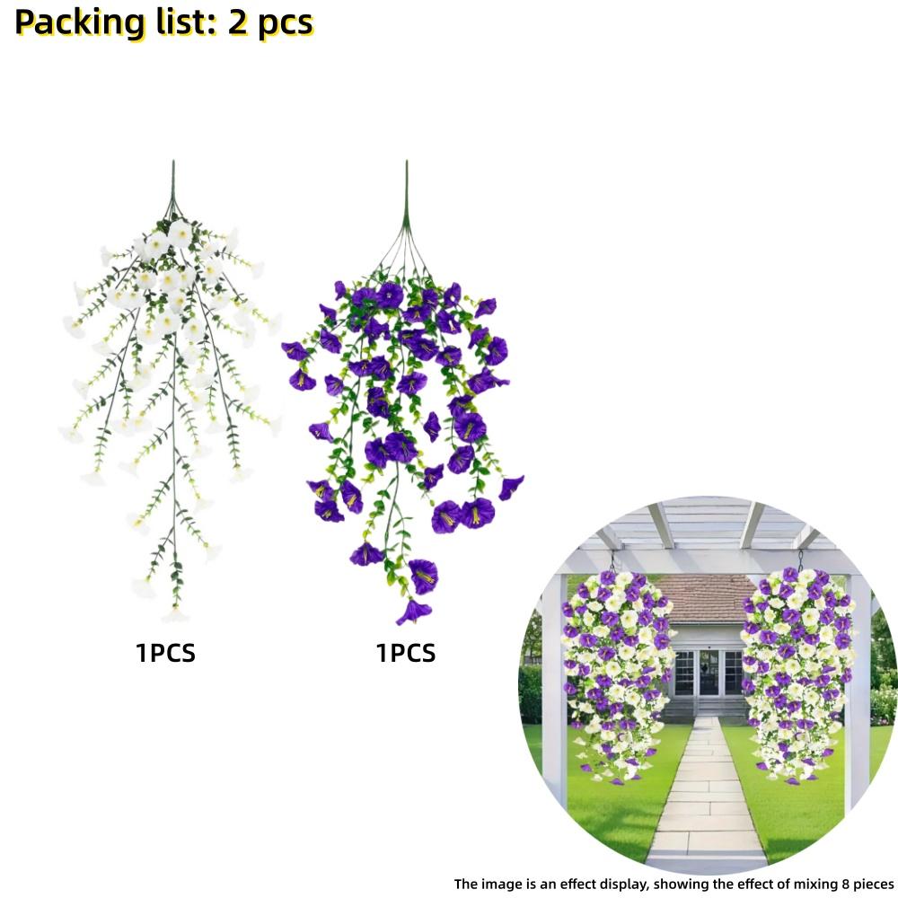 

2/4pcs Multicolor UV Resistant No Fade Artificial Trumpet Flower Vines for Garden Patio Balcony hotel All Season Outdoor Decor