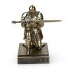 HDMbigmi Kingsguard Leader Cloaked Warrior Knight Pen Holder Mobile Phone Stand Ornament Knight Statue Pen Stand Paperweight with Metal Sword Letter