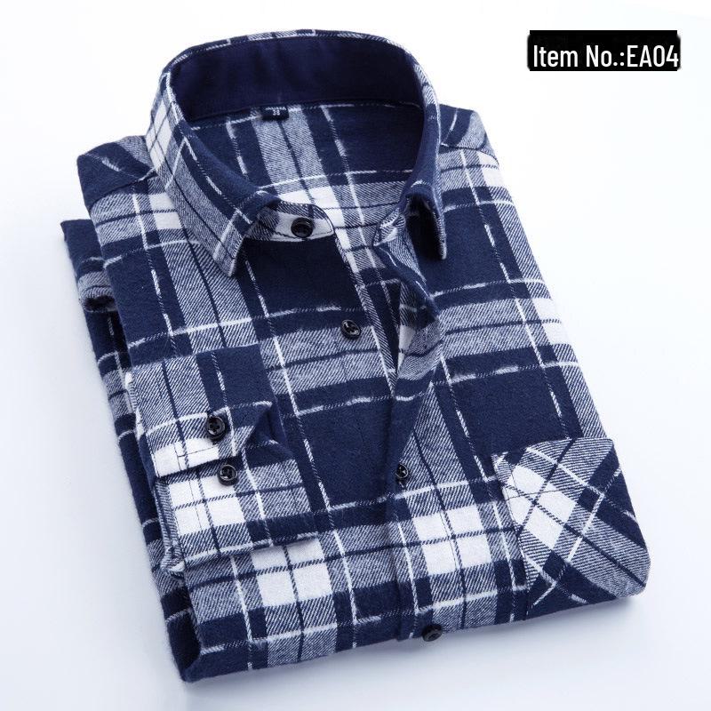 Men's Vintage Plaid Lapel Shirt Jacket - Long-Sleeve Casual Wear for Spring and Autumn