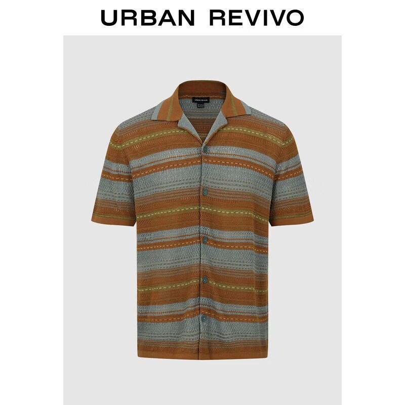 

Men s Multi-color Stripe Short Sleeve Knitted Cardigan XS