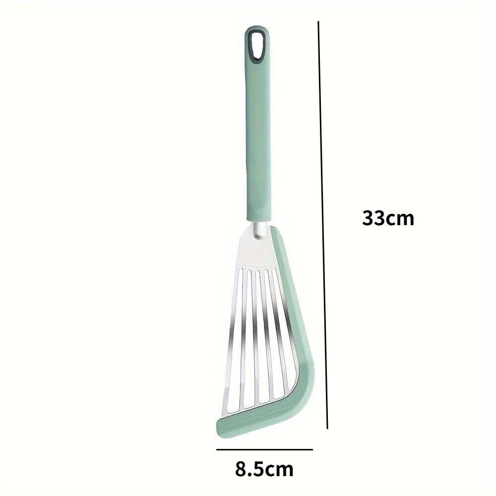 1pc Stainless Steel Spatula, Silicone Handle Heat-Resistant Frying Pan Turner, Non-Stick Kitchen Utensil for Cooking Steak and Fish - for Christmas