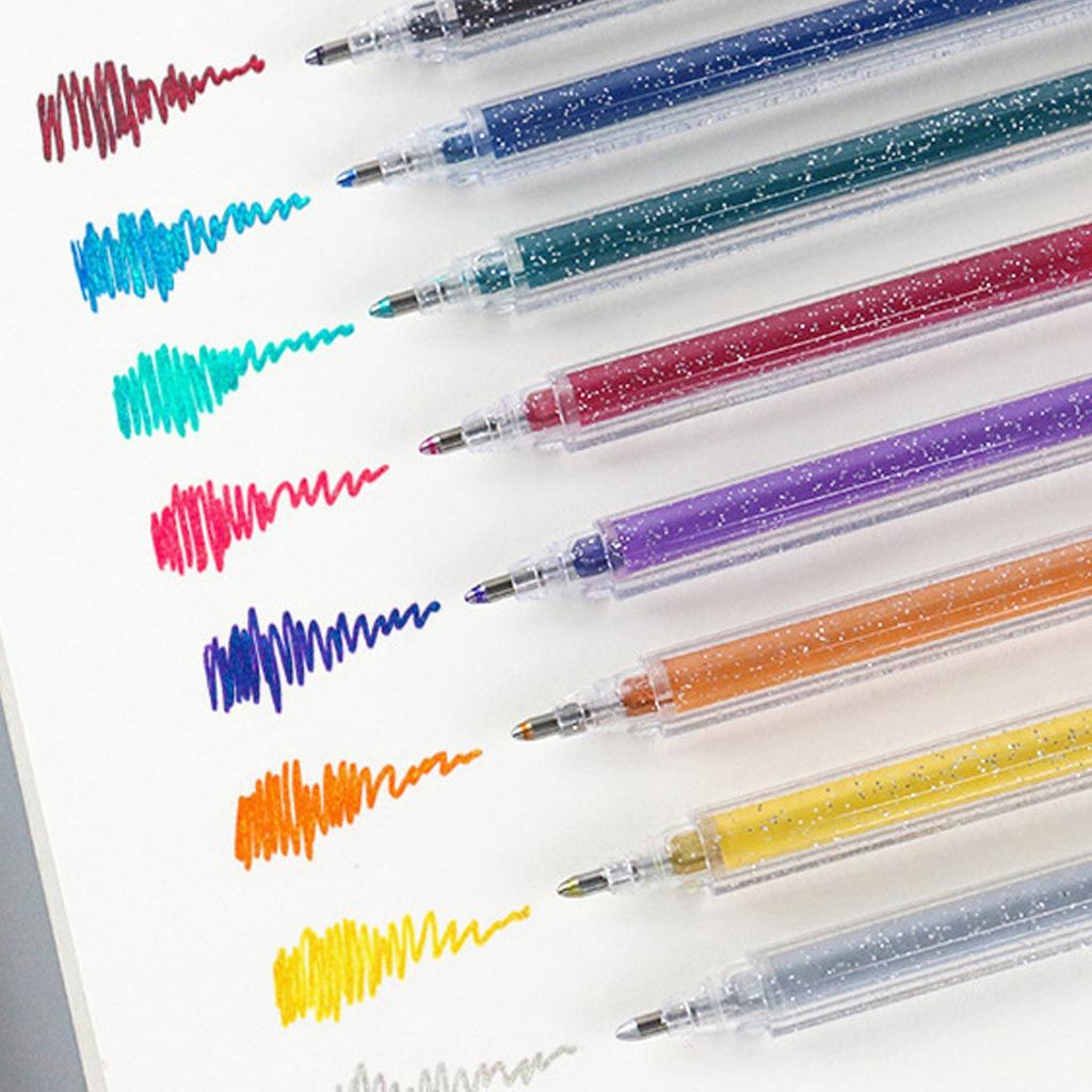 Glitter Gel Pens Set 8 Pack Sparkly Metallic Markers Vibrant Colors for Kids Coloring Drawing Adults Art Crafts Projects