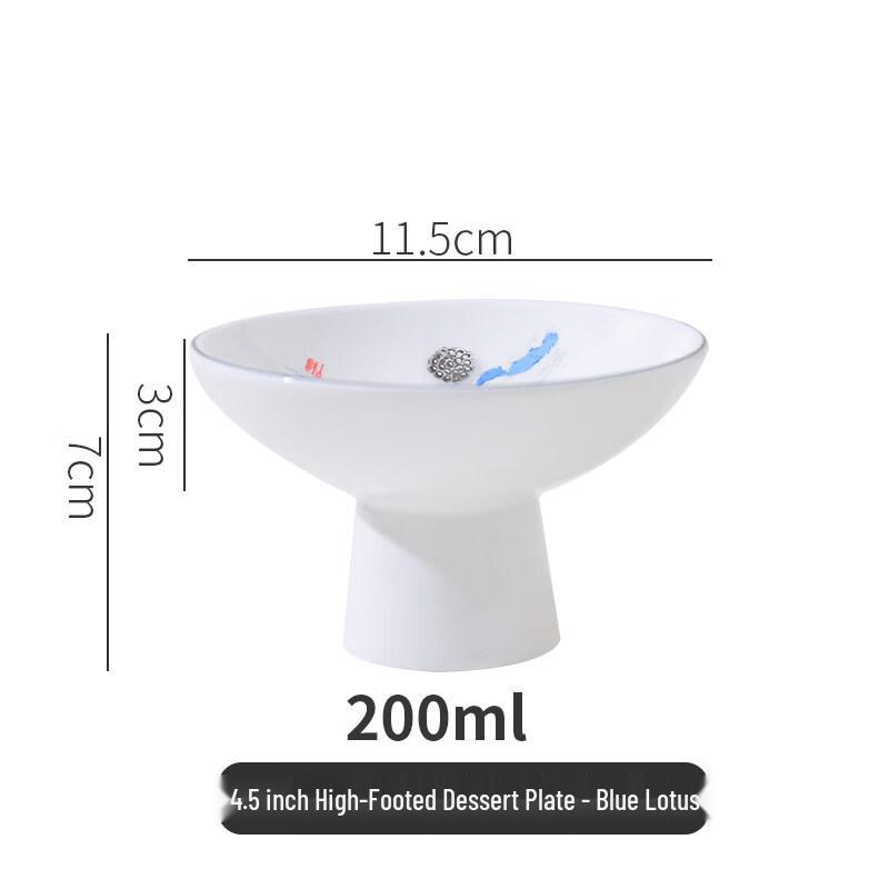 Nordic Zen Ceramic High-Foot Dessert & Snack Plate