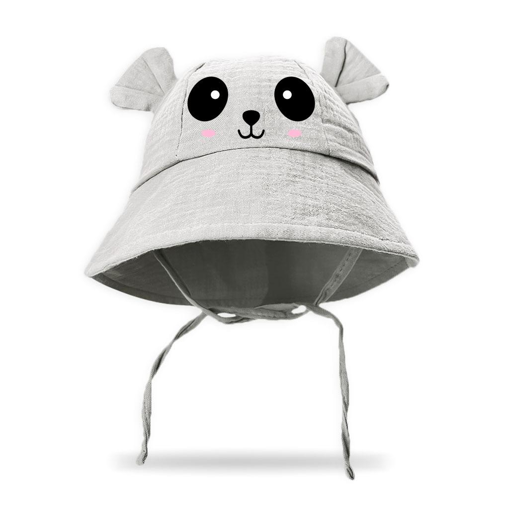 Spring Summer New Children's Gauze Bucket Hat Baby Embossed Bear Fisherman Sun Hat Protective Accessory for Babies