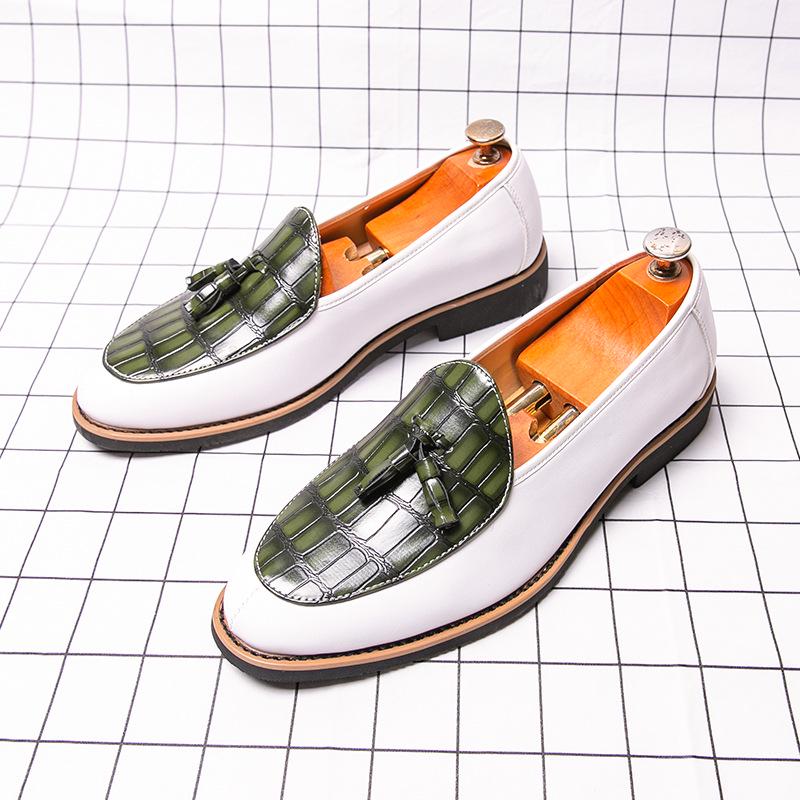 Men s Plus Size Tassel Leather Slip-on Shoes - Trendy British Casual Loafers 43