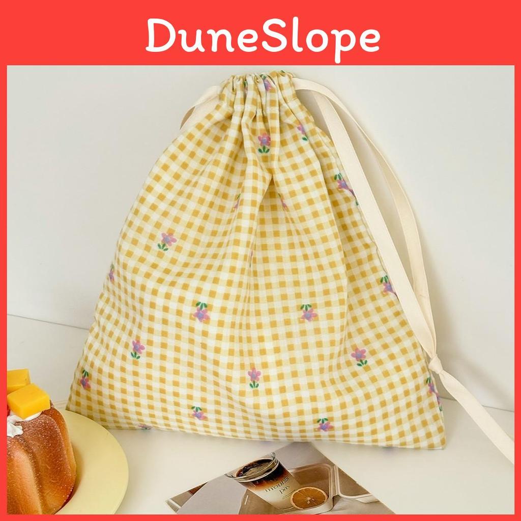 Minimalist Drawstring Storage Bag With Floral Pattern For Travel And Desk Organization
