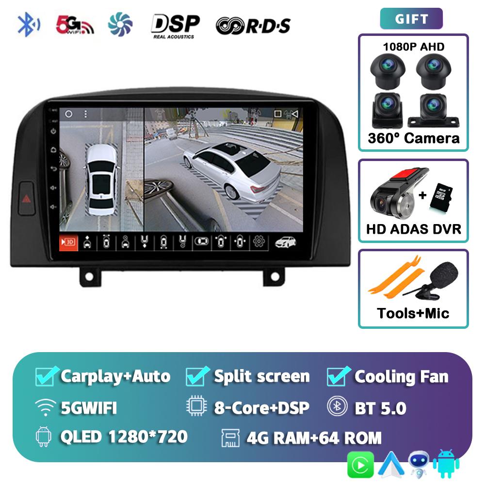 Android 14 Carplay WIFI+4G For Hyundai SONATA NF 2004 2005 2006 2007 2008 Car Radio Multimedia Player Stereo GPS 2DIN Head Unit