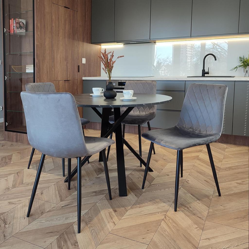 Dexter Velvet Graphite Upholstered Chair