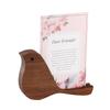 HeMu Solid Wood Bird Ornament Desk Calendar Holder, Black Walnut Wooden Desktop, Creative Exhibition Base, Note Folder