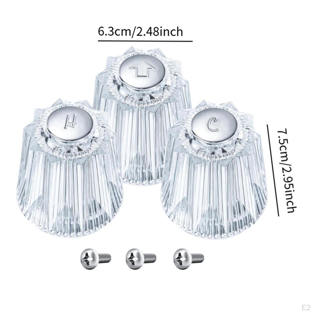 Shower Knob Replacement Handle Crown Shaped Water Saving Temperature Control Bathroom