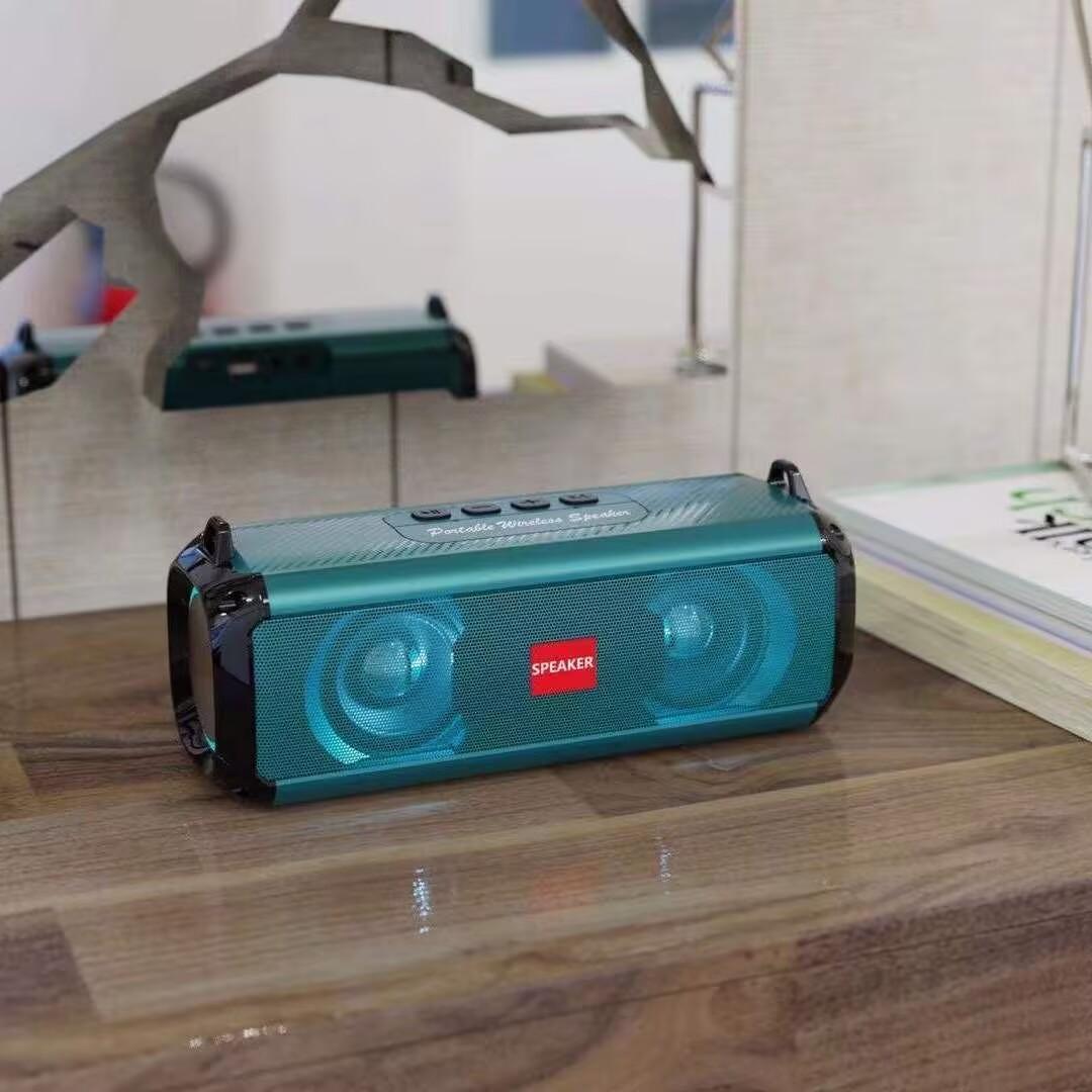 

Портативная Bluetooth-колонка с звуком высокого разрешения, расширенными басами и высокими частотами, беспроводные высококачественные Hi-Fi-динамики с супергромкостью зелёный